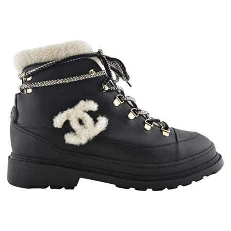 chanel ski boots|chanel shearling lined winter boots.